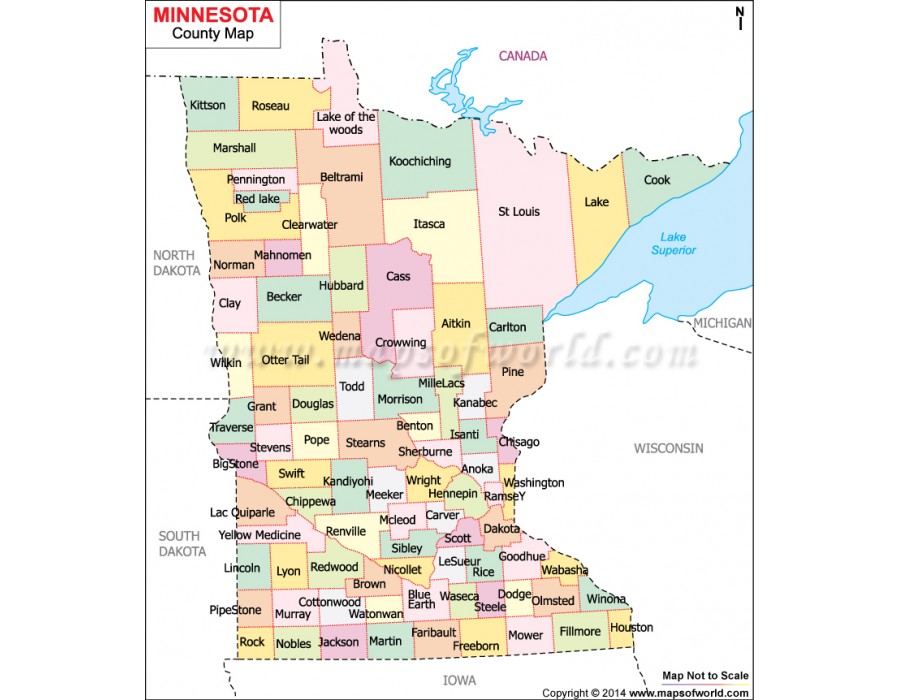 Minnesota County Map 750Px 900x700