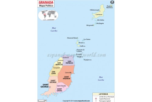 Grenada Map in Spanish