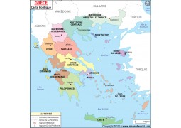 Greece Map in French