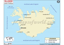 Iceland Map in French