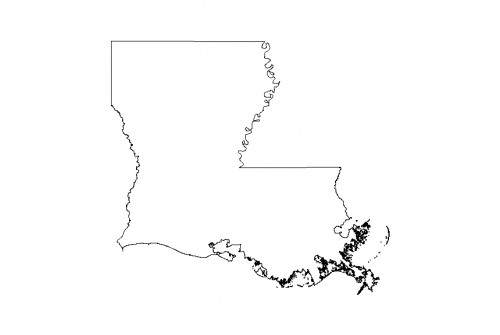 Louisiana Outline Shapefile