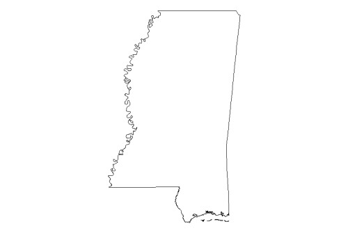 Mississippi Outline Shapefile