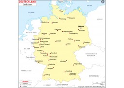 Germany Major Cities Deutsch Map