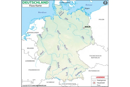 Germany River Deutsch Map