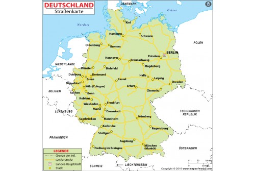Germany Road Deutsch Map