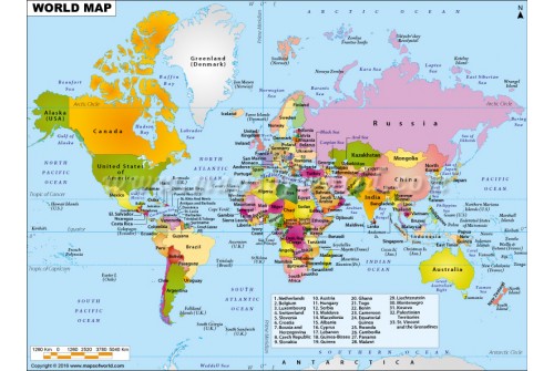 Large World Political Deutsch Map