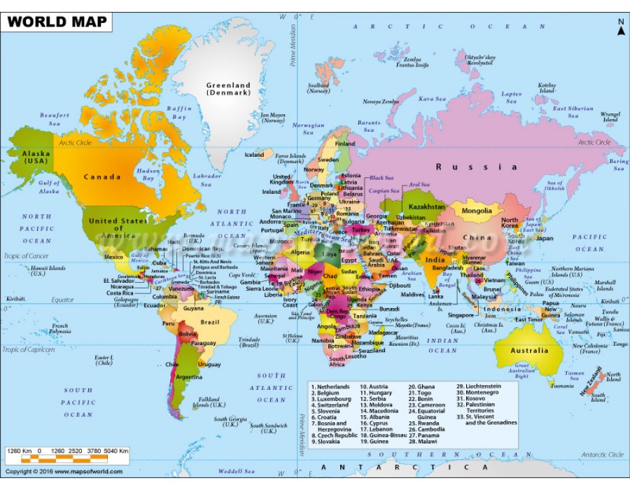 Buy Large World Political Deutsch Map