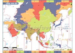 Asia Time Zone Hindi Map