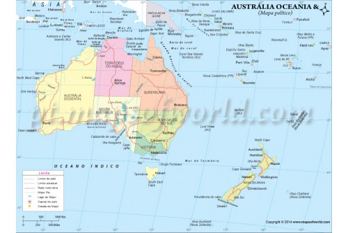 Australia Oceania Political Map