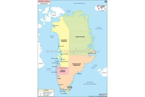 Greenland Portuguese Map