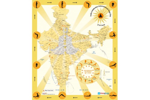 International Yoga Day- India Map-Printed