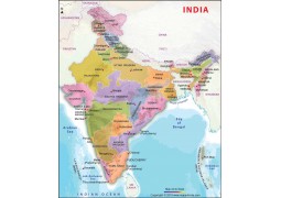 India Political Vivid Map