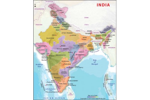 India Political Vivid Map