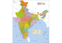 India Vivid Map  [Vinyl Print]
