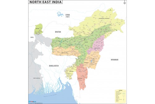North-East India Map