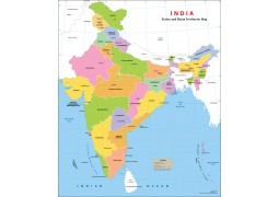Indian States and Union Territories Map