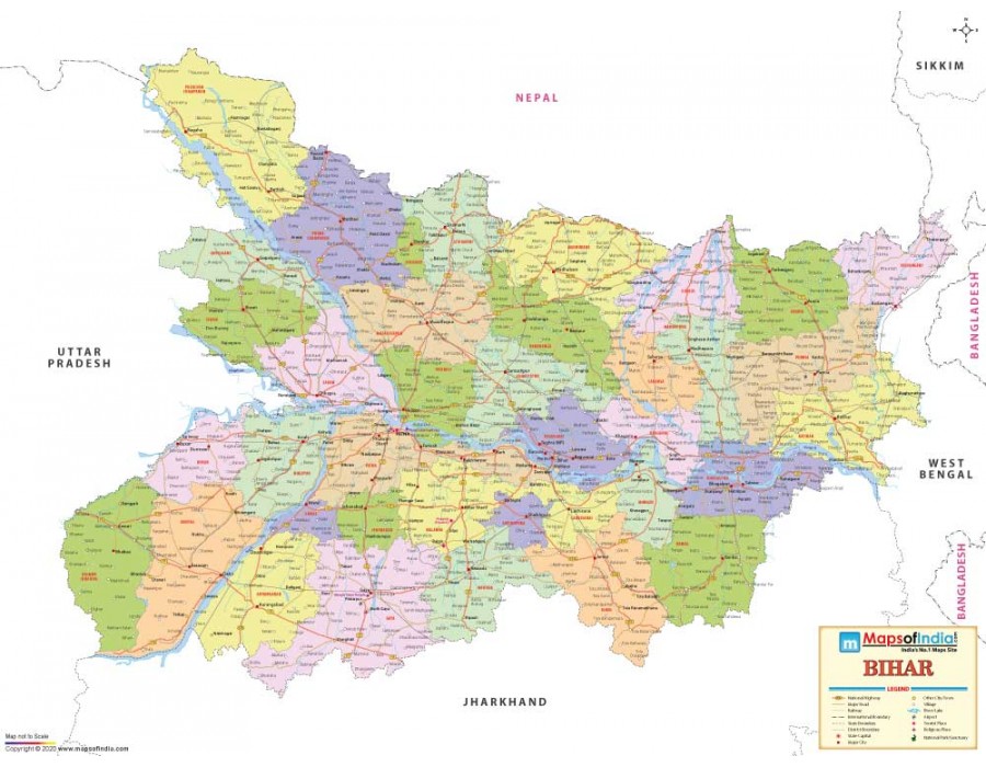 Buy Bihar Map Detailed Look