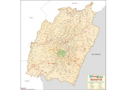 Manipur Detailed Map - Antique