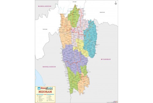 Mizoram Detailed Map