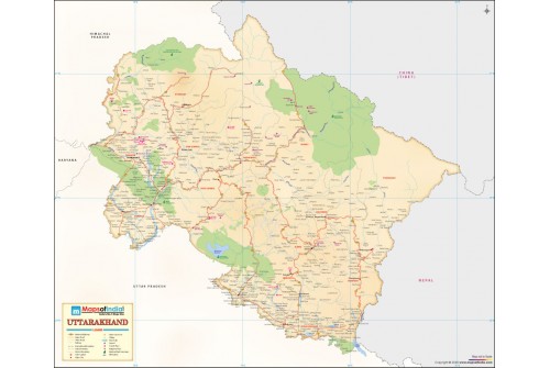 Uttarakhand Antique Map