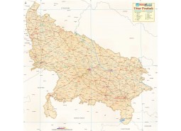 Uttar Pradesh Detailed Map-Antique