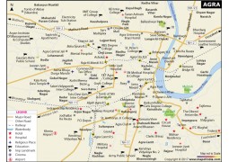 Agra City Map, Uttar Pradesh