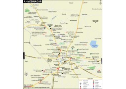 Ahmednagar City Map, Maharashtra