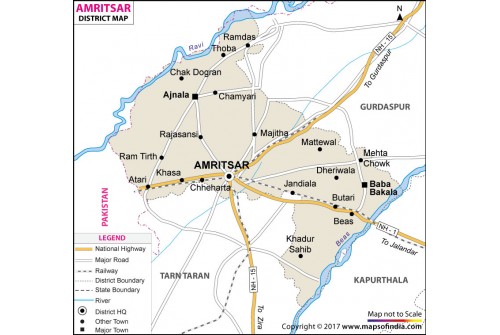 Amritsar District Map, Punjab