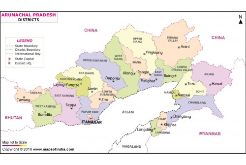 Arunachal Pradesh District Map