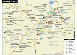 Aurangabad City Map, Maharashtra
