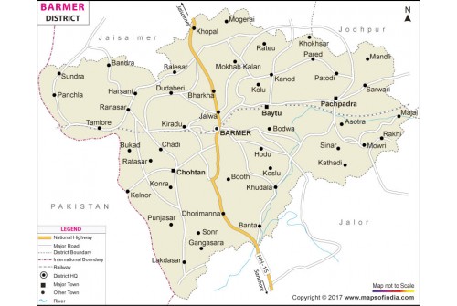 Barmer District Map, Rajasthan