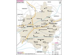 Bathinda District Map, Punjab