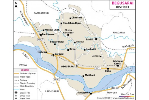 Begusarai District Map