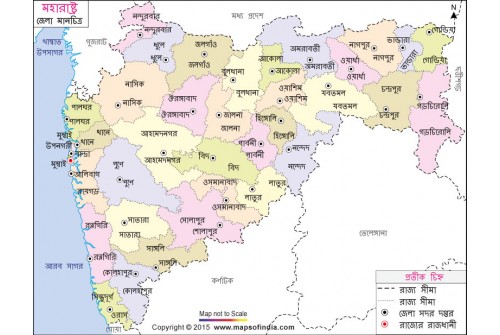 Maharashtra District Map in Bengali Language