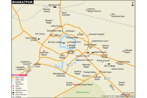 Bharatpur City Map, Rajasthan