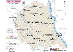Bulandshahar District Map, Uttar Pradesh