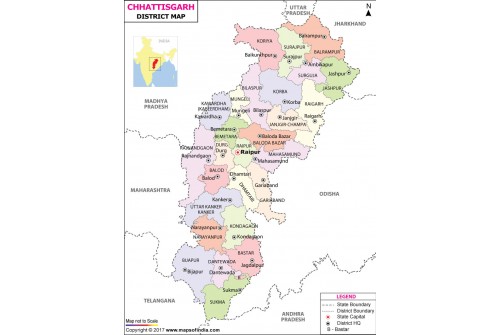 Chhattisgarh District Map