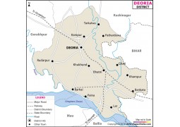 Deoria District Map, Uttar Pradesh