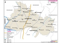 Dharmapuri District Map, Tamil Nadu