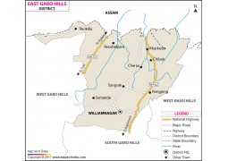 East Garo Hills District Map, Meghalaya