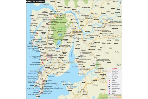 Greater Mumbai City Map, Maharashtra