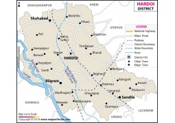 Hardoi District Map, Uttar Pradesh
