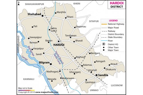Hardoi District Map, Uttar Pradesh