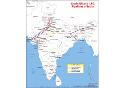 India Crude Oil and LNG Pipelines Map