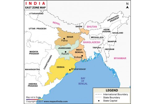 India East Zone Map