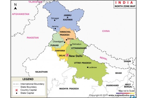 India North Zone Map