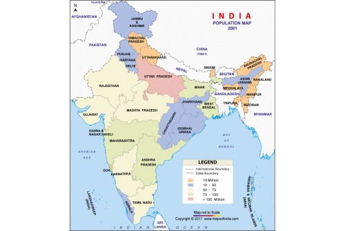 India Population Map 2001