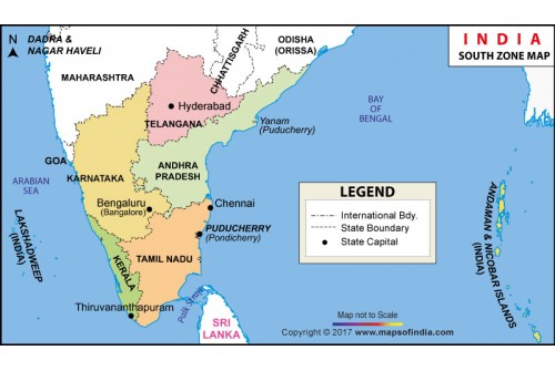 India South Zone Map