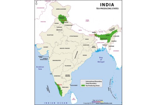 India Tea Producing States Map