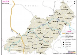Jalor District Map, Rajasthan